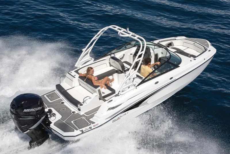 The Image of Manufacturer Provided Image: 2026 Monterey M-45 boat cruising on open water with passengers enjoying the ride. - 0