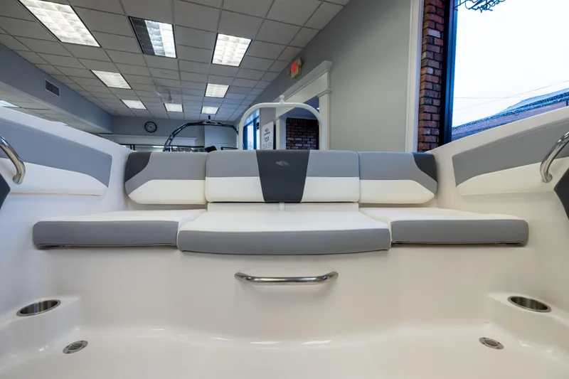 Slide: The Image of Interior seating of 2024 Chaparral 19 SSi OB boat, featuring modern design and comfortable upholstery. - 7