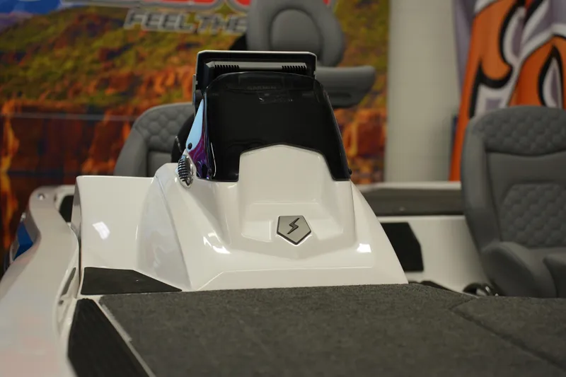 Slide: The Image of 2026 iKon VLE21 boat interior with sleek design and modern dashboard. - 21