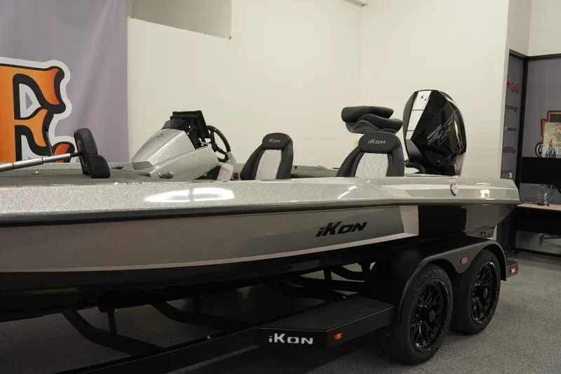The Image of 2026 iKon LXE20 boat with sleek design and modern features on display indoors. - 0