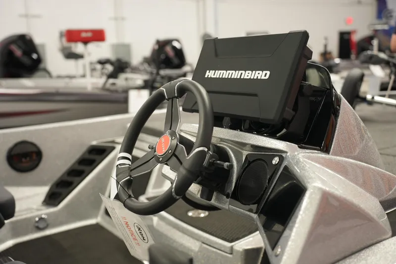 Slide: The Image of Steering console of 2026 iKon LXE20 boat with Humminbird navigation system. - 14