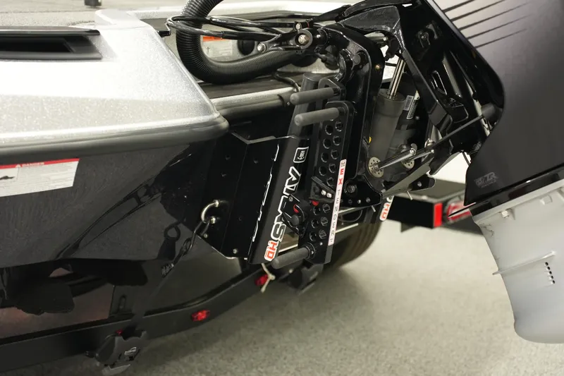 Slide: The Image of Close-up of iKon LXE20 2026 boat engine and hydraulic system components. - 2