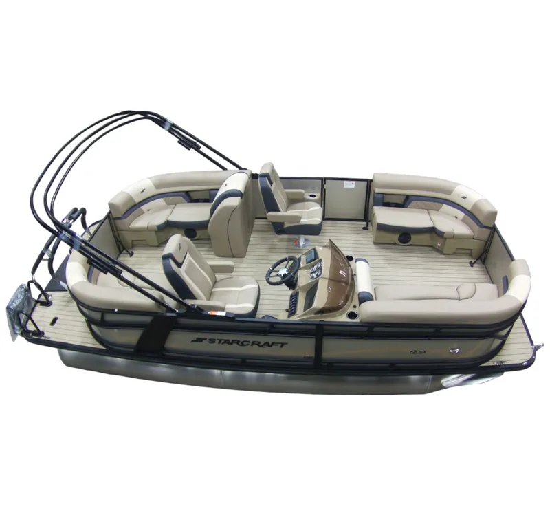 Slide: The Image of Starcraft EXS 1 R 2026 pontoon boat with luxurious interior. - 4