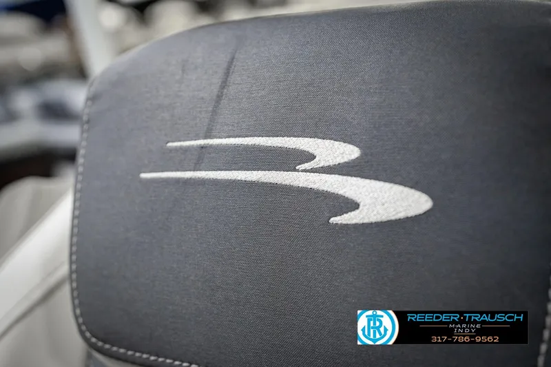 Slide: The Image of Close-up of 2025 Bennington 20 SLS boat seat with embroidered logo. - 48