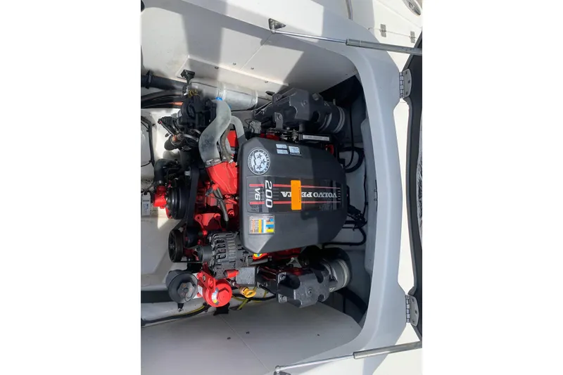 Slide: The Image of Engine compartment of a 2014 Chaparral 206 SSi with Volvo Penta V6 engine. - 10