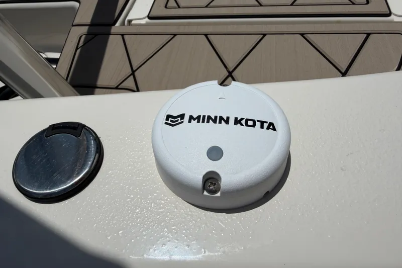 Slide: The Image of Minn Kota device on 2023 Carolina Skiff 21 LS boat deck. - 17