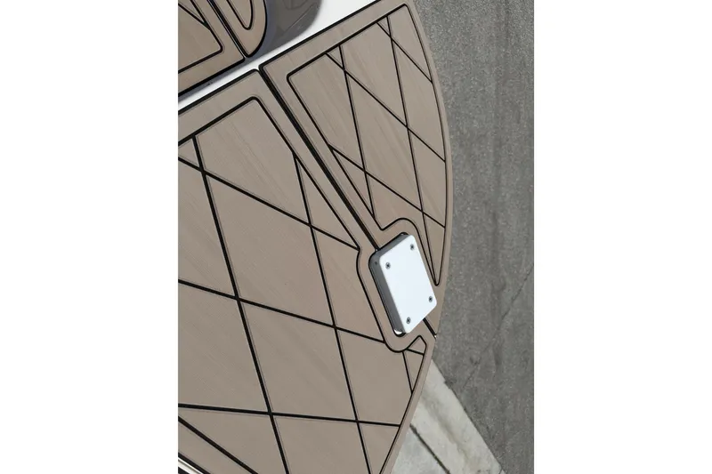 Slide: The Image of 2023 Carolina Skiff 21 LS boat deck with diamond-patterned design. - 73