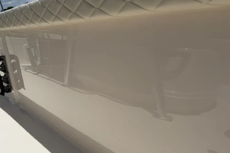 Slide: The Image of 2023 Carolina Skiff 21 LS boat interior with quilted upholstery detail. - 78