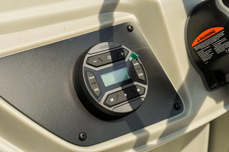Slide: The Image of Control panel of Dockside 22DF boat, 2026 model, featuring digital display and buttons. - 15