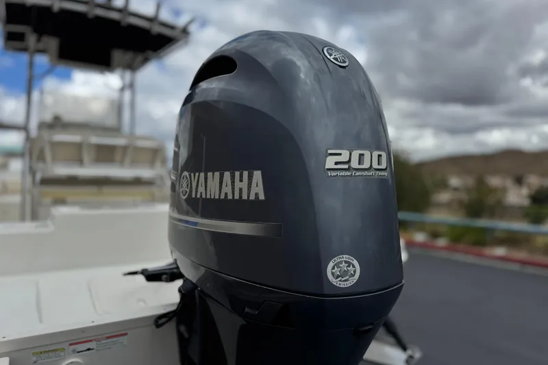 Slide: The Image of Yamaha 200 outboard motor on 2014 Carolina Skiff 23 Ultra Elite SS boat. - 7