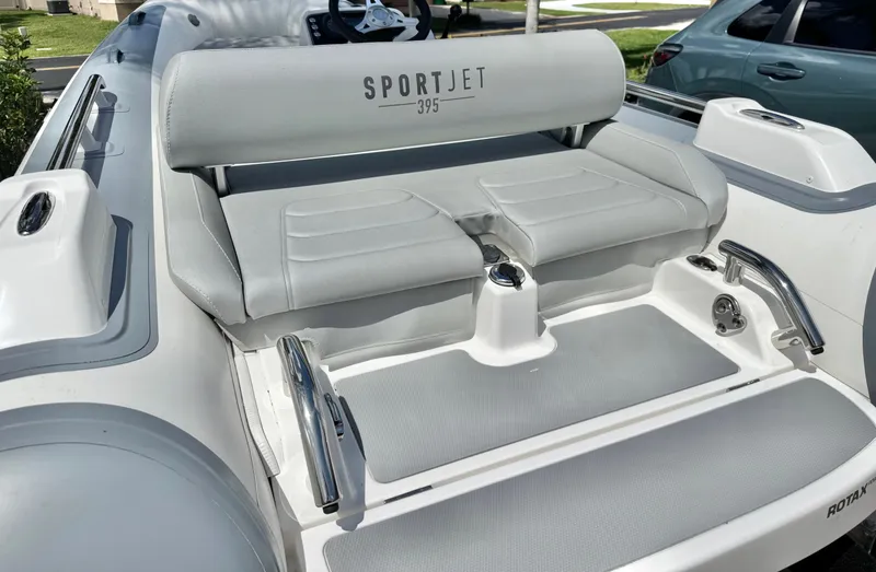 Slide: The Image of Williams Jet Tenders Sportjet 395, 2025, luxurious outdoor seating area. - 10