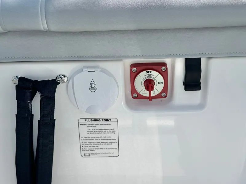Slide: The Image of Williams Jet Tenders Sportjet 395 2025 control panel and flushing point. - 24