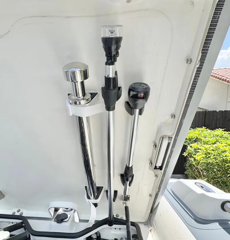 Slide: The Image of Williams Jet Tenders Sportjet 395, 2025, pole storage in boat. - 25
