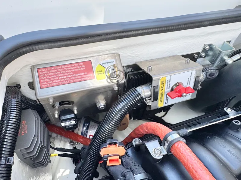 Slide: The Image of Engine compartment of Williams Jet Tenders Sportjet 395, year 2025. - 28