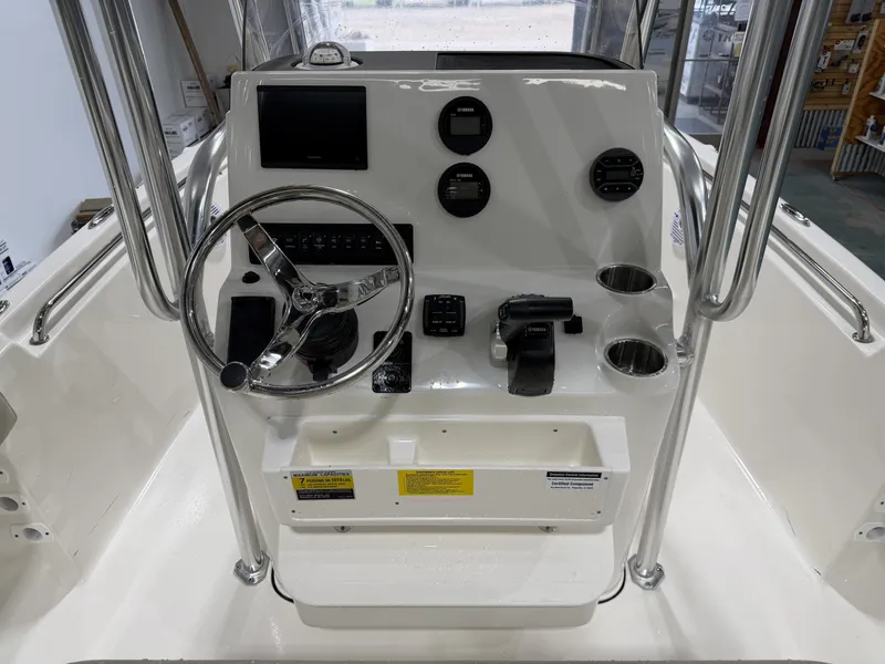 Slide: The Image of Steering console of Key West 189 FS boat, year 2026. - 16