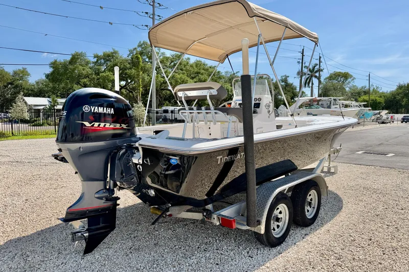 Slide: The Image of 2021 Tidewater 1910 Bay Max boat with Yamaha VMAX engine on a trailer. - 4