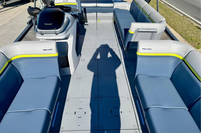 Slide: The Image of 2025 Sea-Doo Switch Cruise Limited 21 interior with spacious seating and modern design. - 15