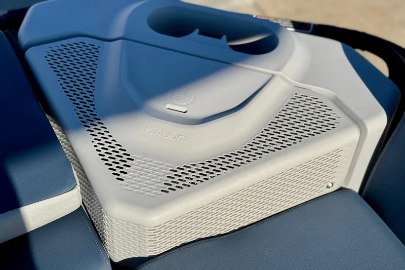 Slide: The Image of Close-up of JL Audio speaker on 2025 Sea-Doo Switch Cruise Limited 21. - 9