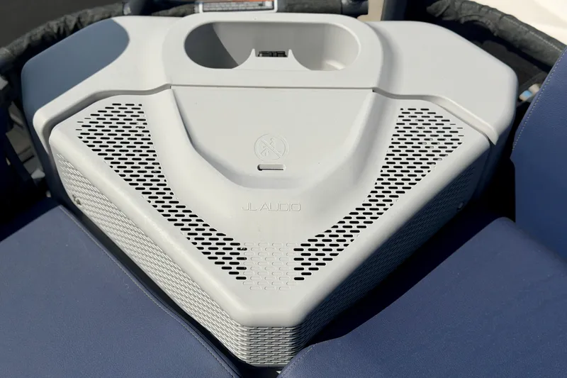 Slide: The Image of JL Audio speaker on 2026 Sea-Doo Switch Cruise Limited 21 boat, featuring modern design. - 11