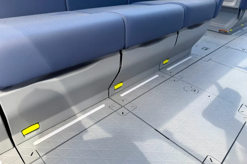 Slide: The Image of 2026 Sea-Doo Switch Cruise Limited 21 interior seating and flooring detail. - 22