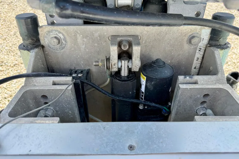 Slide: The Image of Close-up of 2010 NauticStar 2110 Nautic Bay boat engine components and wiring. - 32