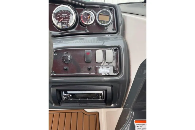 Slide: The Image of Dashboard of a 2008 Yamaha Boats SX230 HO, featuring gauges and controls. - 20