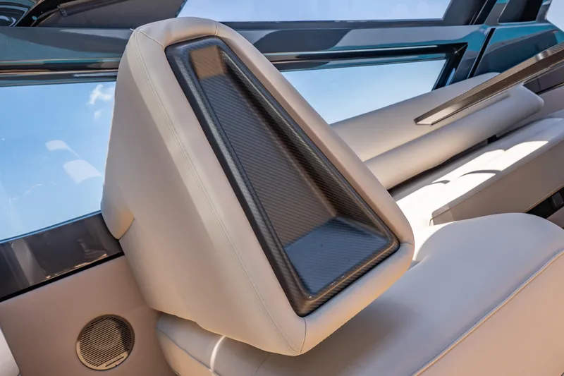 Slide: The Image of Luxurious seating detail on a Wajer 77 yacht, featuring sleek design and premium materials. - 32