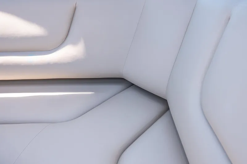 Slide: The Image of Luxurious white leather seating on a Wajer 77 yacht, showcasing elegant design and comfort. - 33