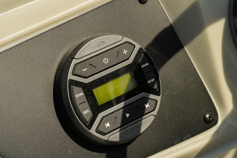 Slide: The Image of Close-up of a control panel on a 2026 Dockside Pontoons 22DQ boat. - 19