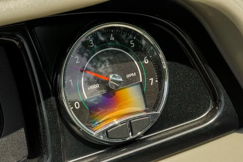 Slide: The Image of Tachometer of 2026 Dockside Pontoons 22DQ showing RPM levels. - 21