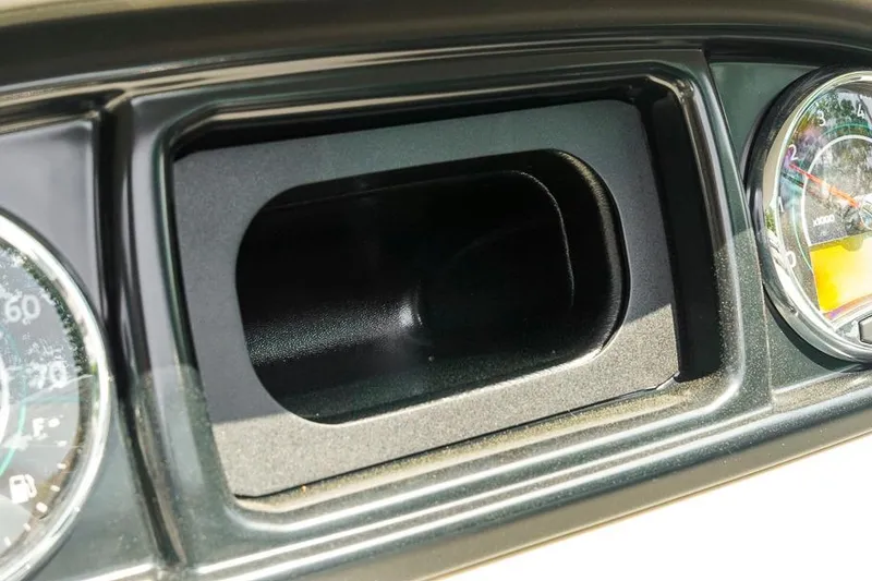 Slide: The Image of Dashboard of 2026 Dockside Pontoons 22DQ with empty display slot and gauges. - 22