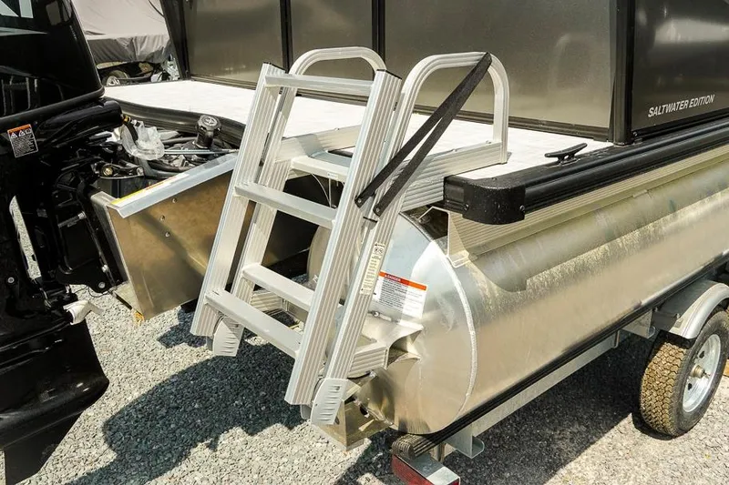 Slide: The Image of 2026 Dockside Pontoons 22DQ with aluminum ladder and saltwater edition features. - 4