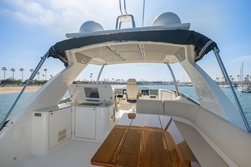 Slide: The Image of Close-up of a 2018 Absolute Navetta 52 boat thruster, showcasing its propeller design. - 47