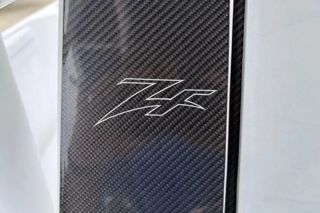 Slide: The Image of Carbon fiber detail with ZF logo on 2007 Donzi 38 ZF Open boat. - 38