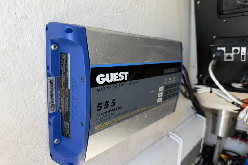 Slide: The Image of Marine battery charger, Guest brand, model 555, mounted on wall, 2021 Competition 31. - 28