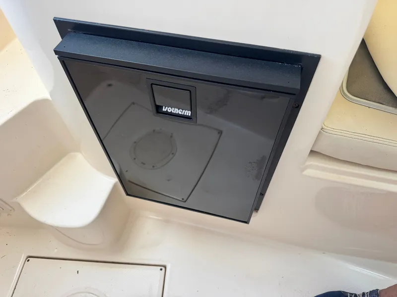 Slide: The Image of Grady-White Sailfish 282 boat cabin with black door, year 2002. - 16