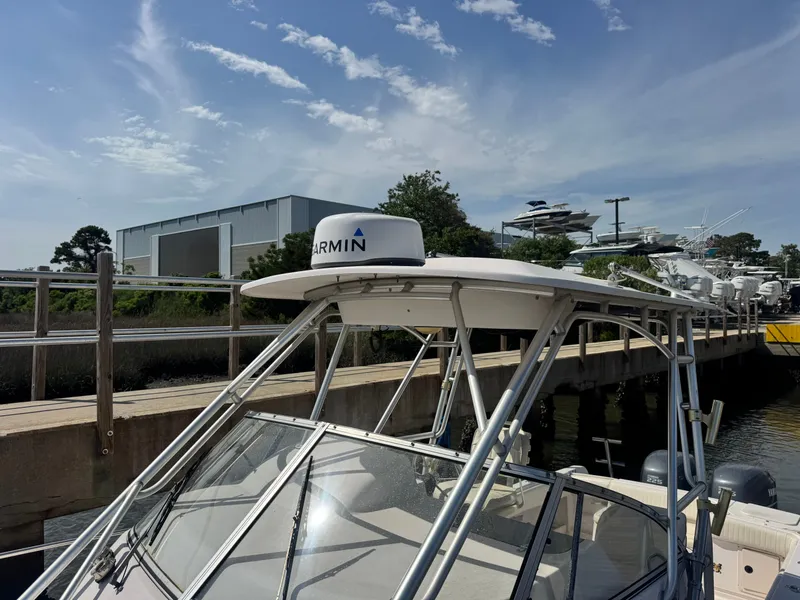 Slide: The Image of 2002 Grady-White Sailfish 282 boat with Garmin radar at dock. - 5