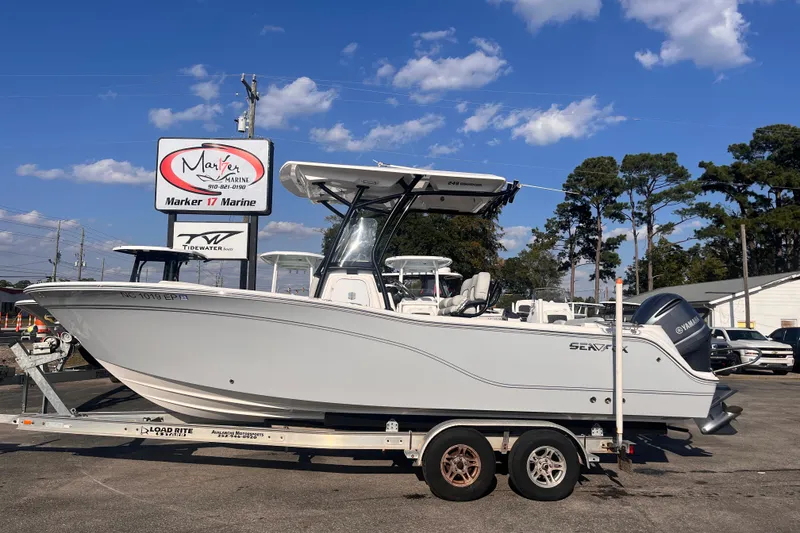 The Image of 2020 Sea Fox 248 Commander boat on trailer at Marker 17 Marine dealership. - 1