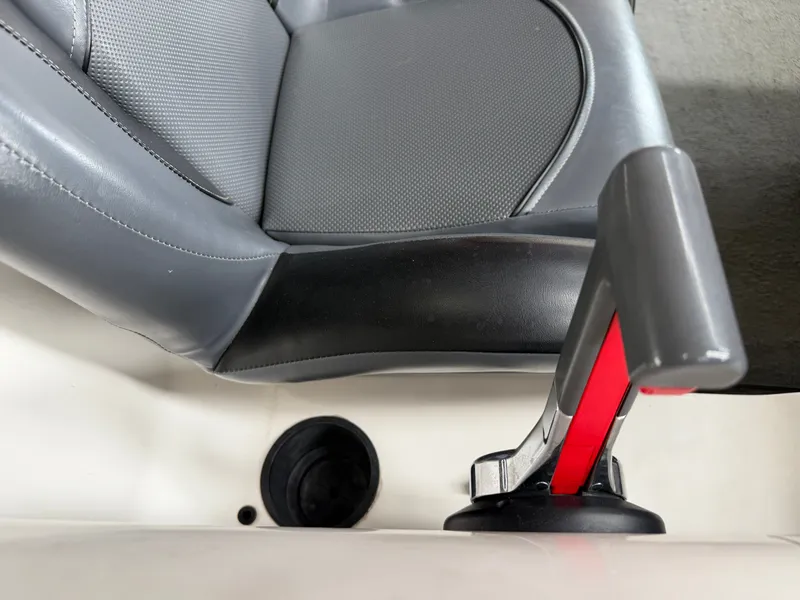 Slide: The Image of Close-up of a seat in a 2005 Stratos 294 Pro XL boat. - 16