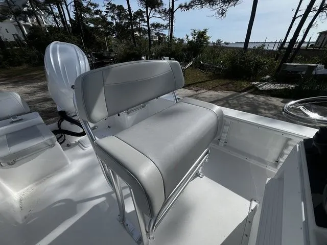 Slide: The Image of Bay Rider 2260 boat seat, 2026 model, in natural setting. - 9