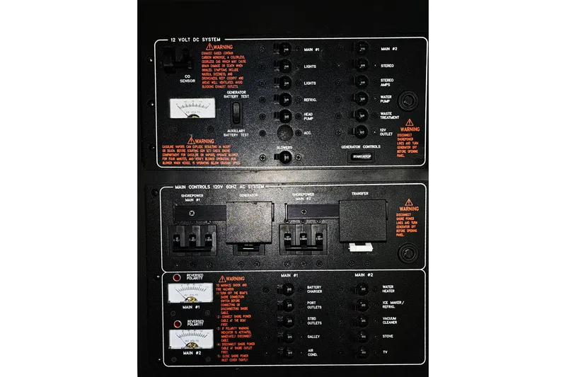 Slide: The Image of Electrical control panel of a 2006 Formula 37 Performance Cruiser boat. - 20