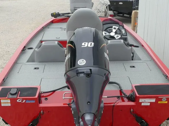 Slide: The Image of Red G3 Sportsman 1710 boat, 2026 model, featuring a 90 HP engine. - 18