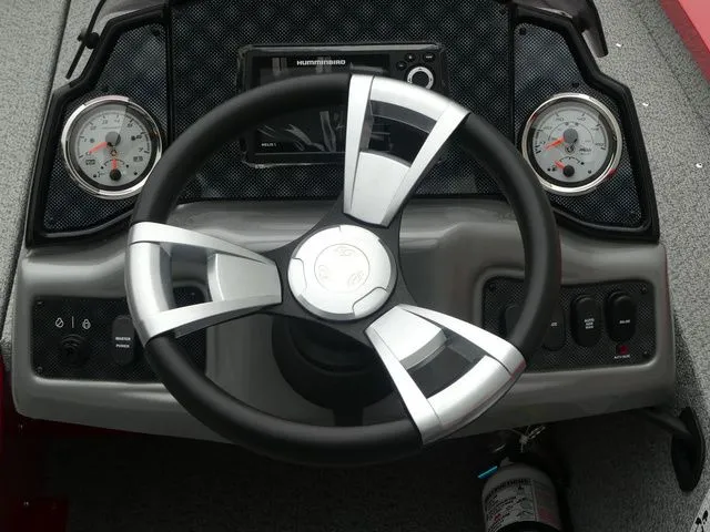 Slide: The Image of Steering wheel and dashboard of G3 Sportsman 1710 boat, year 2026. - 33