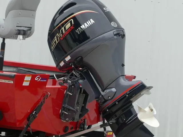 Slide: The Image of Yamaha outboard motor on red G3 Sportsman 1710 boat, year 2026. - 6