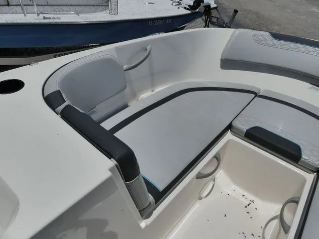 Slide: The Image of Interior view of Bayliner Element M17 boat, year 2022. - 9