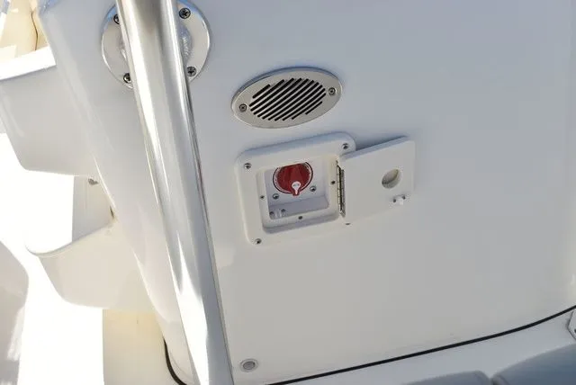 Slide: The Image of Key West 203 FS 2026 boat console with speaker and switch. - 18