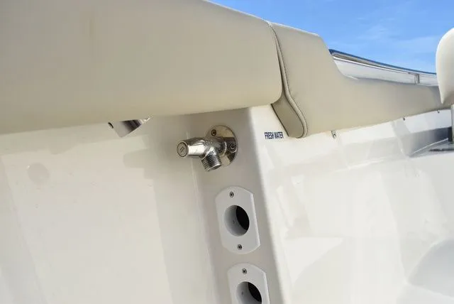 Slide: The Image of Close-up of Key West 203 FS boat, model year 2026. - 27