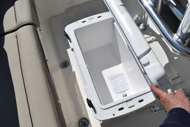 Slide: The Image of Open storage compartment on Key West 203 FS boat, 2026 model. - 31
