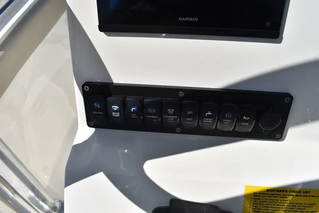 Slide: The Image of Control panel of Key West 203 FS boat, 2026 model. - 36