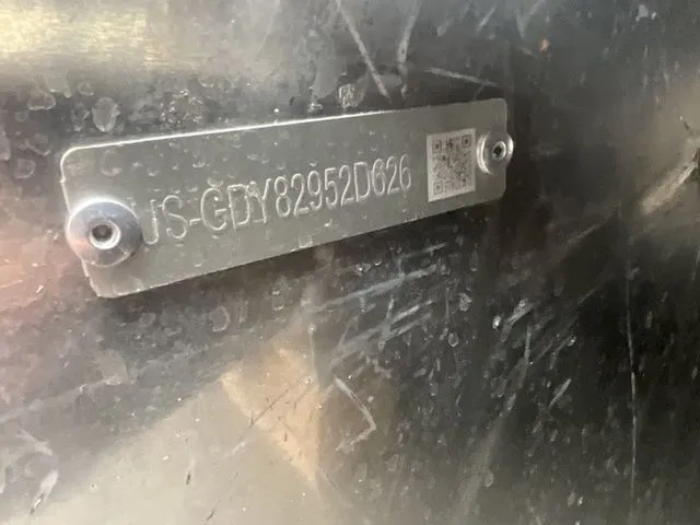 Slide: The Image of Metal plate with serial number on Godfrey Pontoon 2026. - 37